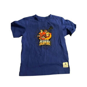 Adidas Boys T-Shirt Size 4-5 The Incredibles Theme Graphic Blue